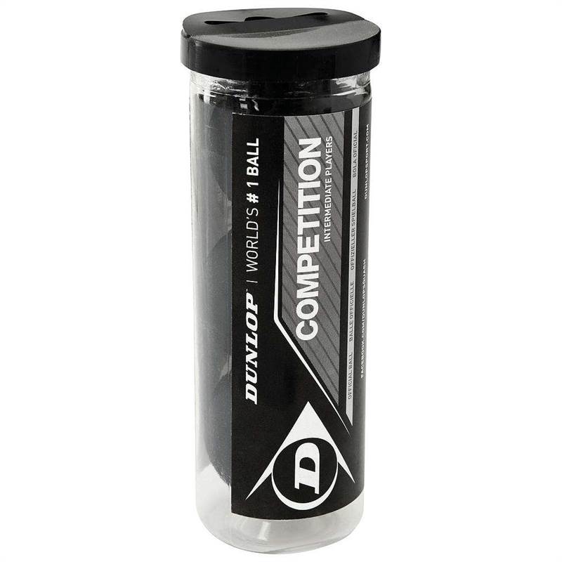 Dunlop Competition Squash Balls (3 Ball Tube)-1