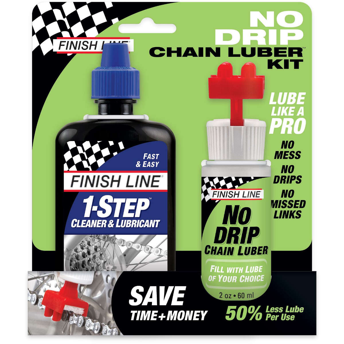 No drip chain luber outlet