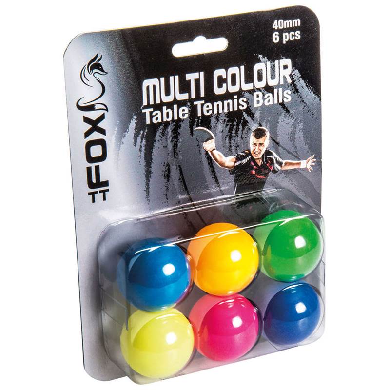 Fox TT Coloured Table Tennis Balls (Pack of 6)-1