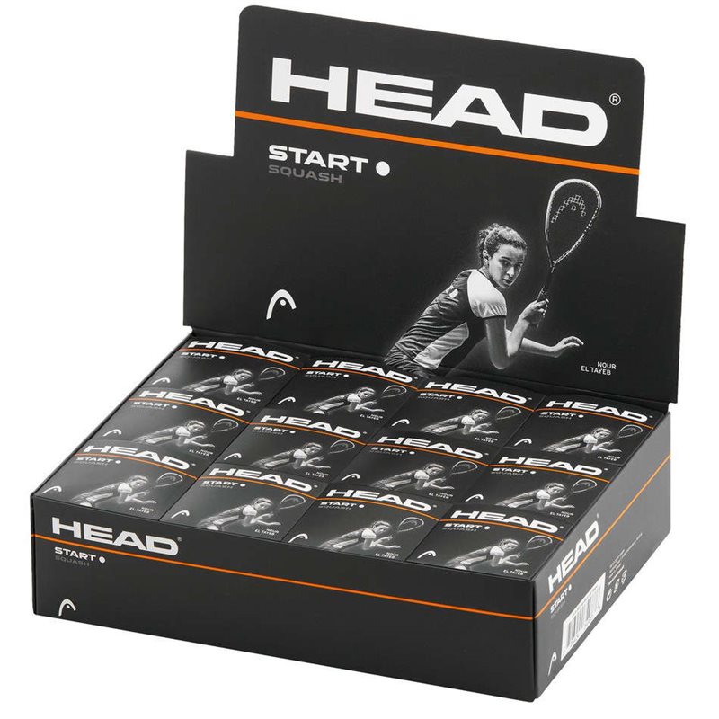 Head Start Squash Balls - Single White Dot - Box of 12-1