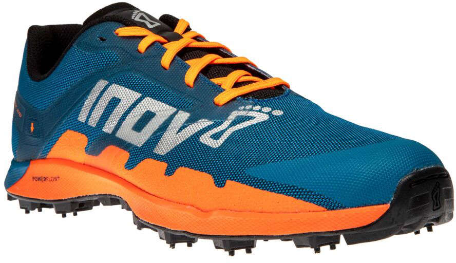 Men's trekking trail running shoes with spikes Inov-8 Oroc 270 blue-orange 