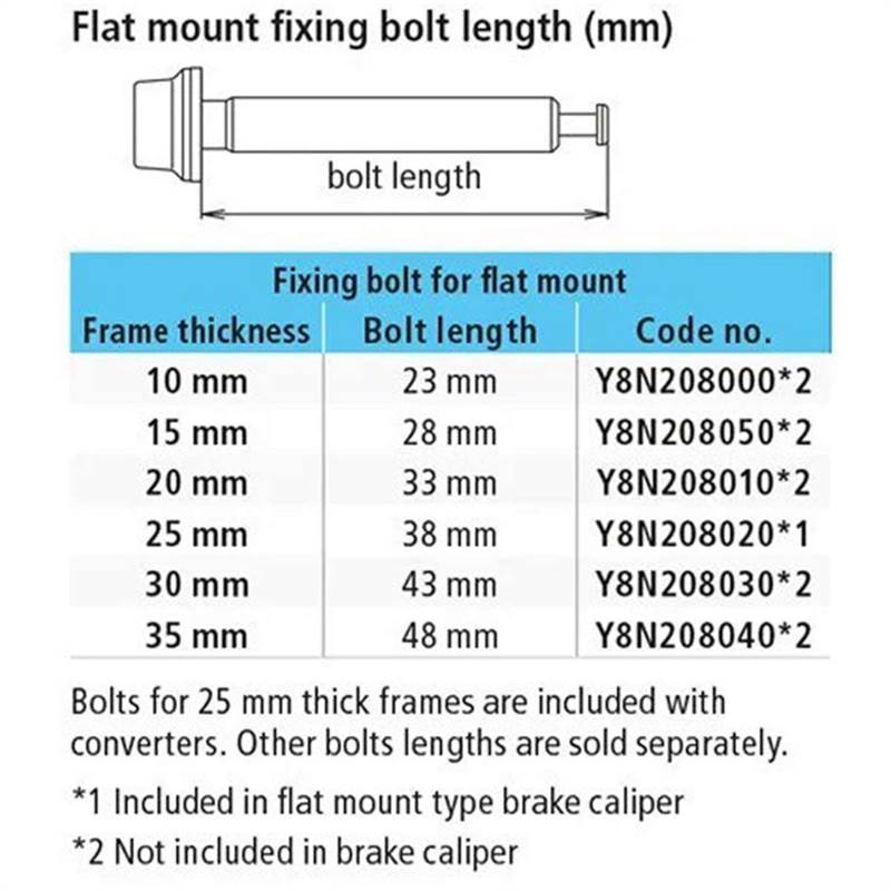 Shimano Disc brake flat mount calliper to flat mount frame fixing bolt C-3