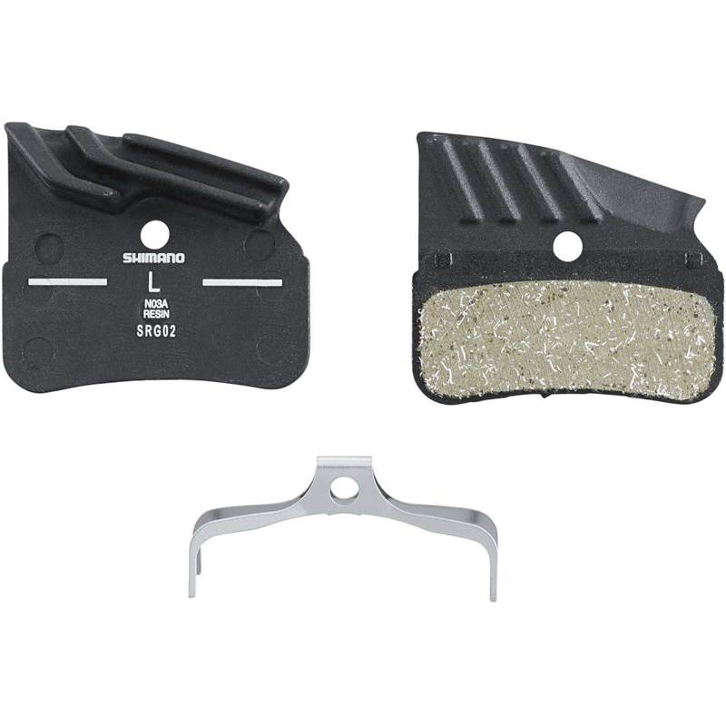 Shimano N03A disc pads and spring - alloy back with cooling fins - resin (BPN03ARF)-1
