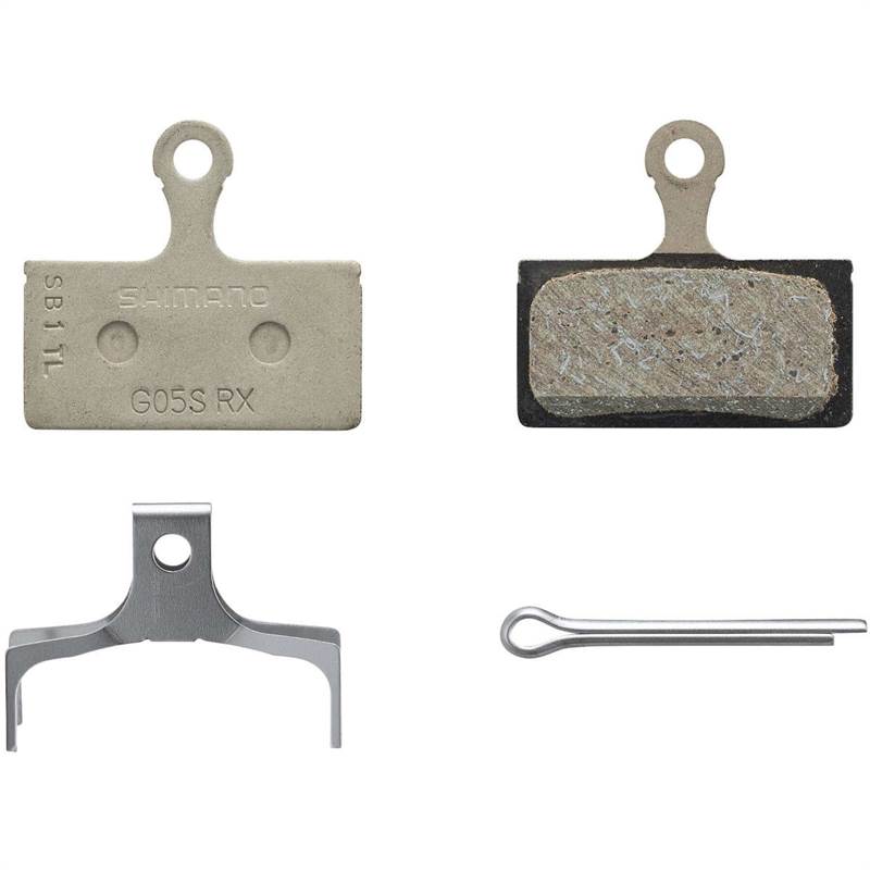 Shimano G05S-RX disc pads and spring - steel back - resin (BPG05SRX)-1