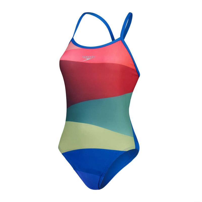 Speedo Womens Placement Turnback Swimsuit-1