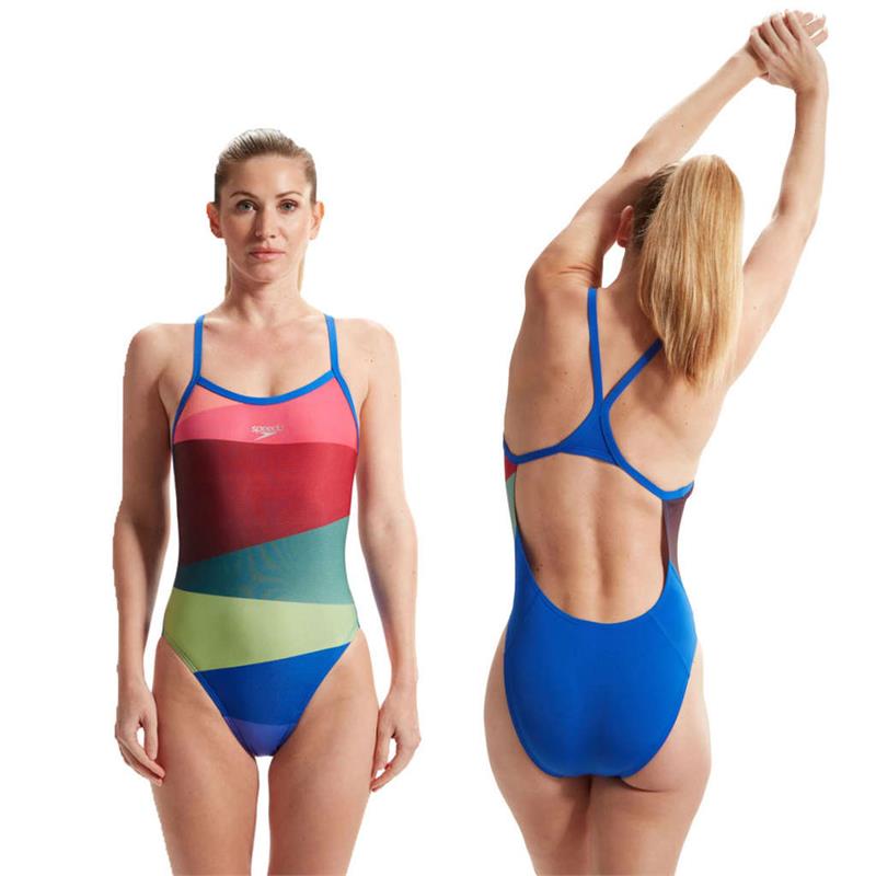 Speedo Womens Placement Turnback Swimsuit-3