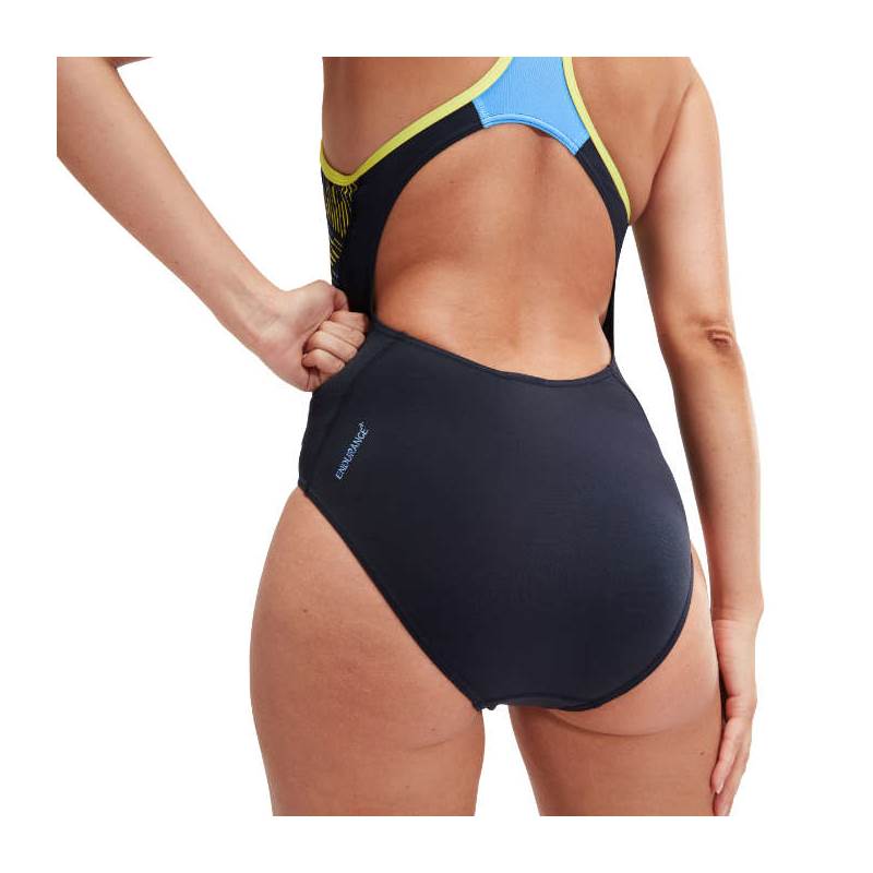 Speedo Womens Placement Laneback Swimsuit-3