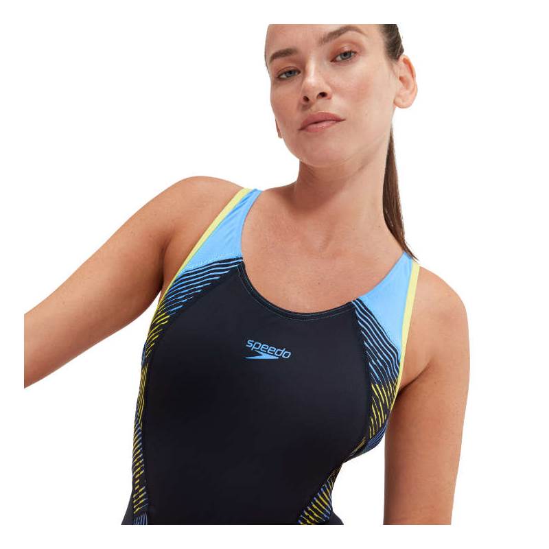Speedo Womens Placement Laneback Swimsuit-5