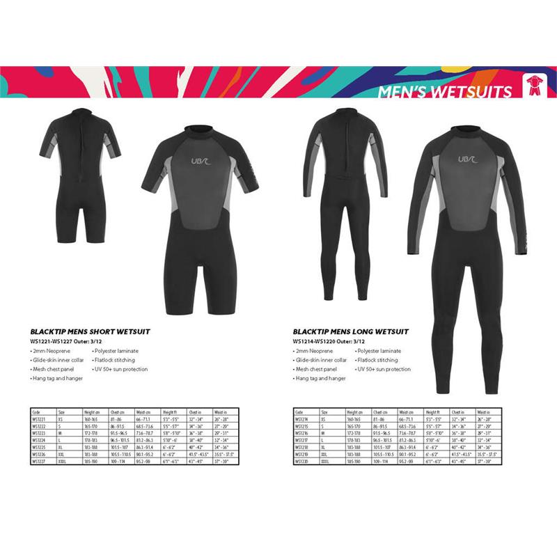 UB Mens Blacktip Mono Shorty Wetsuit-5