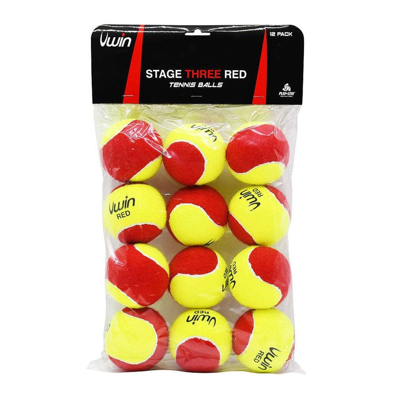 Uwin Stage 3 Red Tennis Balls - Pack of 12 balls-1