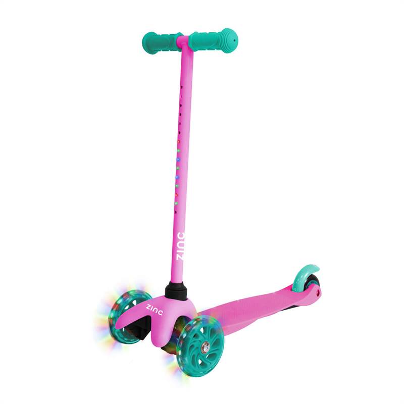 Zinc 3 Wheeled Sparkle Light Up Scooter-2