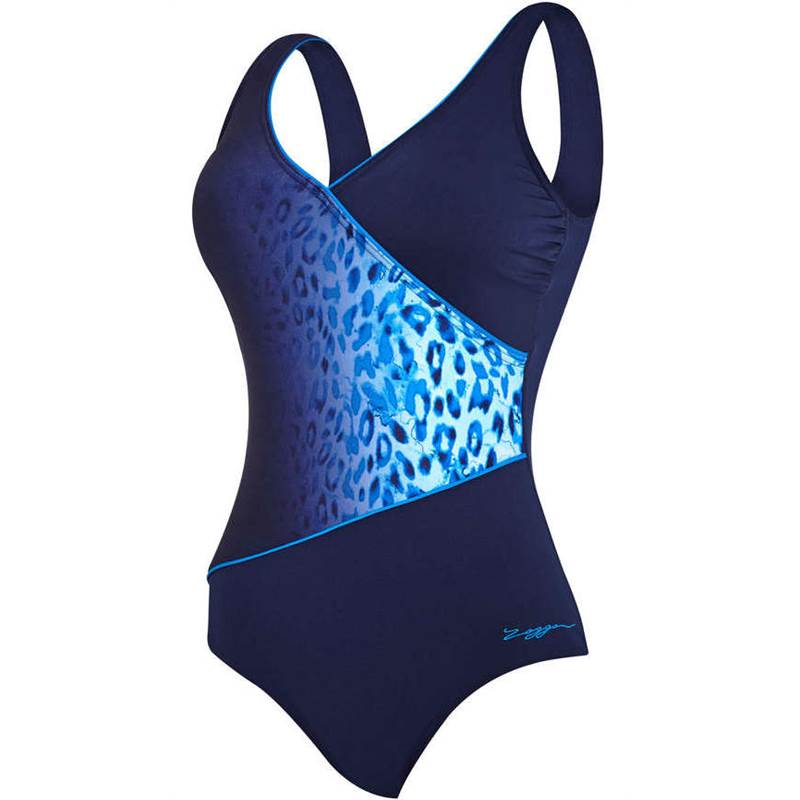 Zoggs Womens Sea Escape Wrap Front Swimsuit-1