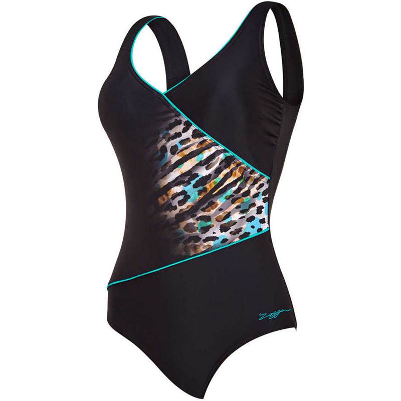 Zoggs Womens Skin Deep Wrap front Swimsuit-1