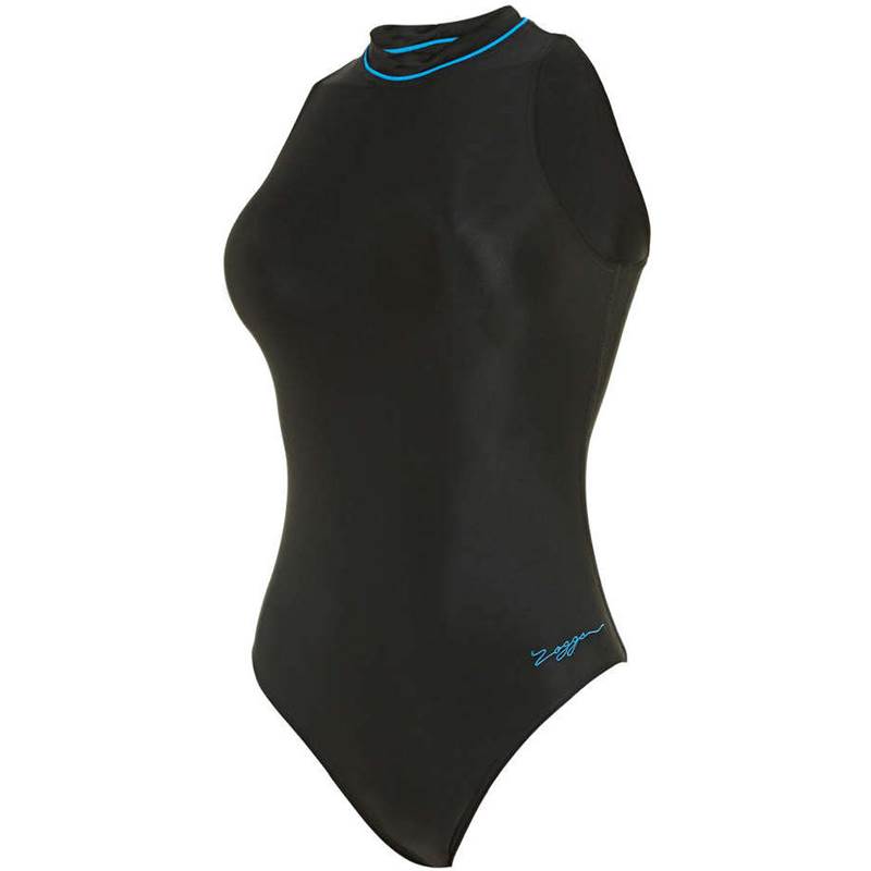 Zoggs Womens Cable Zipped Highneck Swimsuit-1