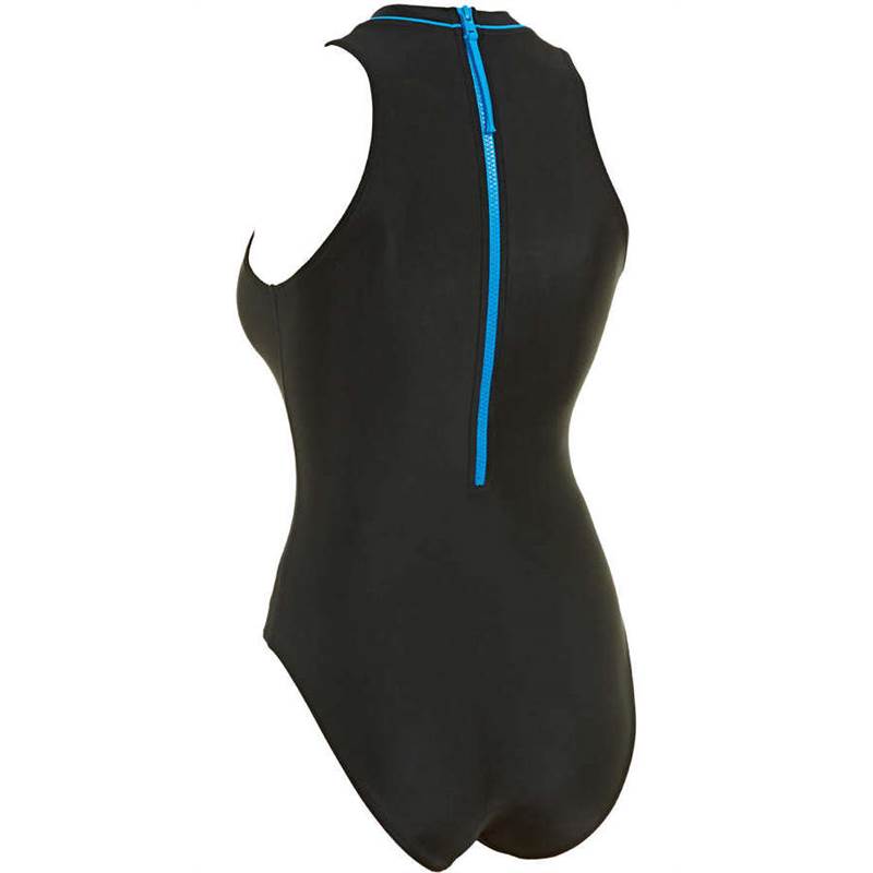 Zoggs Womens Cable Zipped Highneck Swimsuit-3