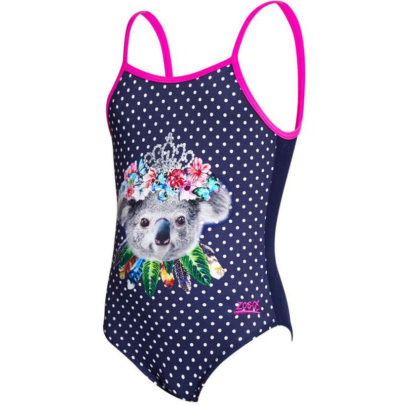 Zoggs Girls Tiara Koala U Back Swimsuit-1