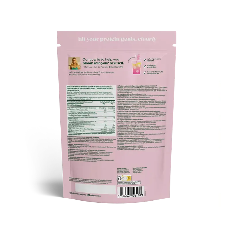 Bloom Clear Whey Protein and Collagen Powder SportsGB